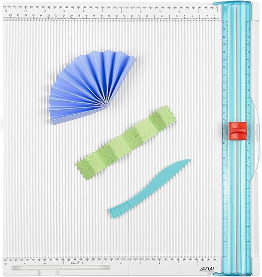 ArtAt 12"x12" Paper Trimmer & Scoring Board - Precise Cutting & Scoring Tool for DIY Crafts, Cards, Envelopes, Scrapbooking & More