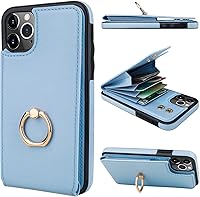 Vista 16 de Folosu Funda compatible con iPhone 11 Pro Max con soporte para tarjetas, rotación de 360°, soporte de anillo de dedo con función atril, protección