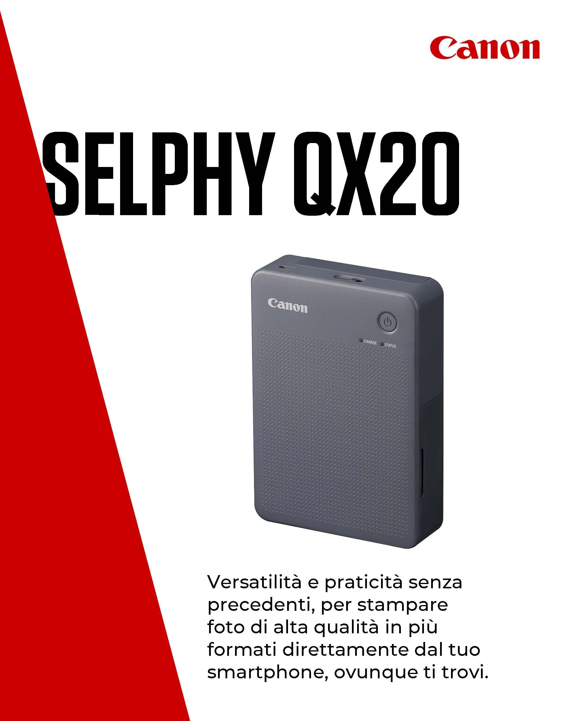 Canon SELPHY QX20 przenośna drukarka do zdjęć Wi-Fi sublimacja 2 formaty naklejki USB-C czarny
