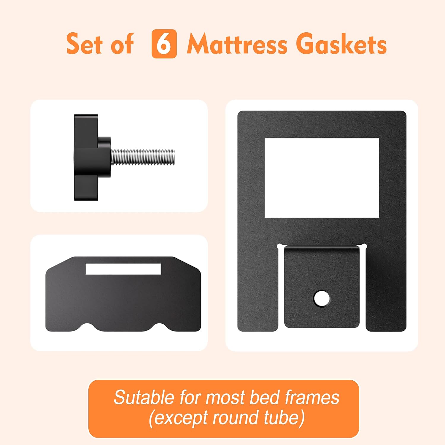 Mattress Gaskets for Metal Bed Frame, 6 PCS