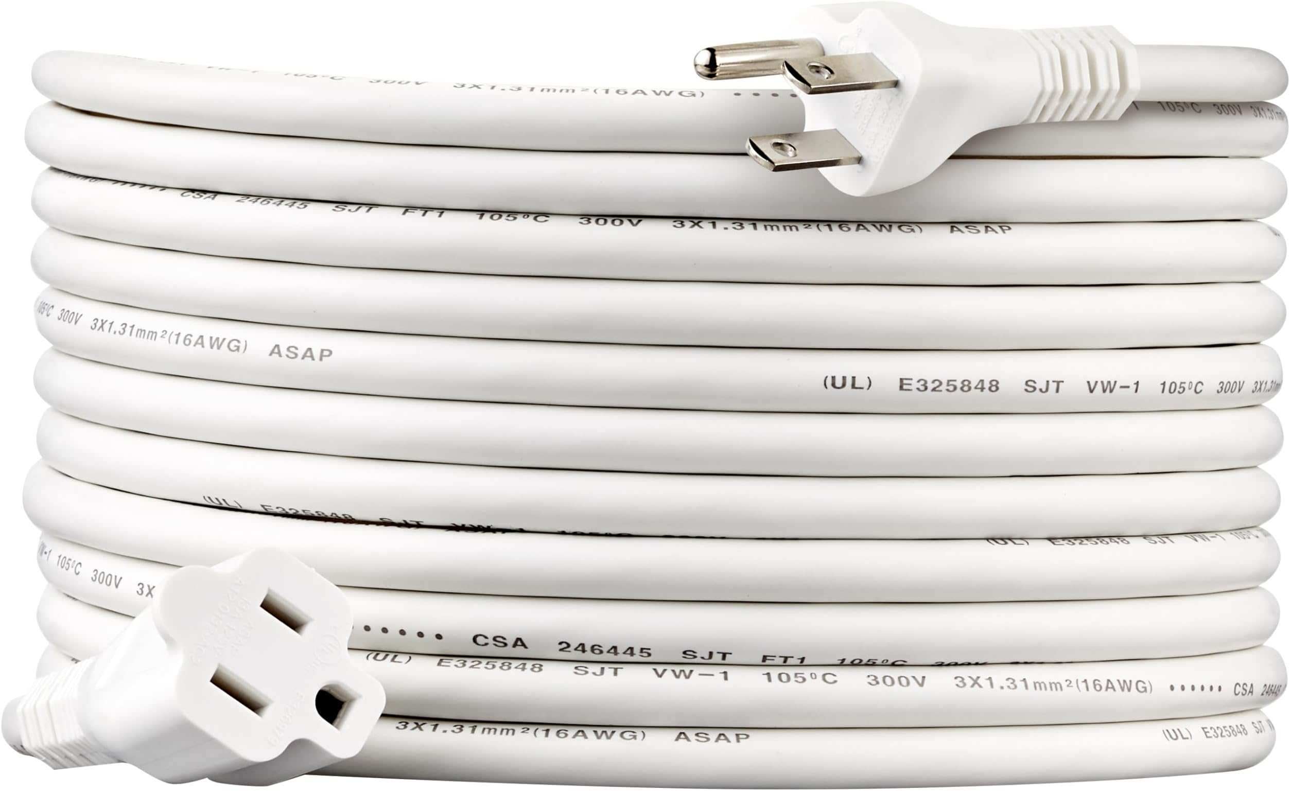 Amazon Basics Power Extension Cord, 20 Feet, 13 Amps, 125V