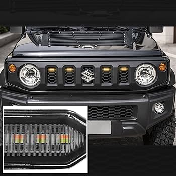 スズキ ジムニー JB64/JB74 専用フロントグリル ランドローバー風LED aoyamashop_jb74-zw-b