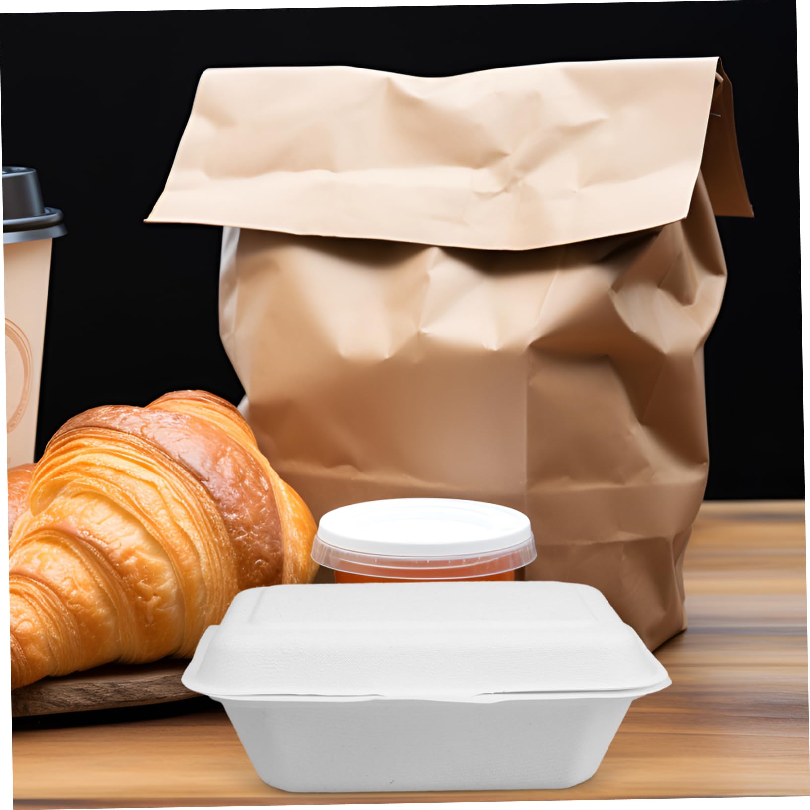 ULTECHNOVO 100pezzi Scatole Per Alimenti Biodegradabili Da Per Takeaway e Pranzo Per Cibi Grassi e Cake Packaging Pratici e Facili Da Trasportare