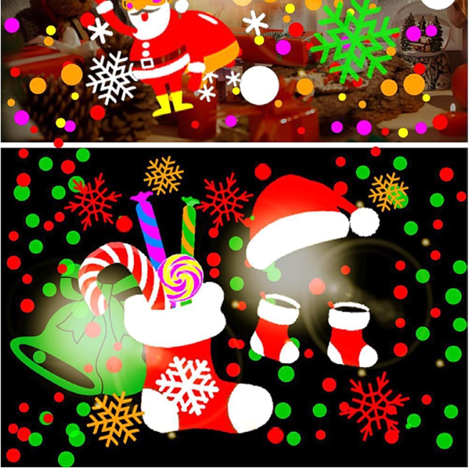 Christmas Projector Lights Outdoor - LED 16 Patterns,Snowflake Santa Claus Christmas Projector Outdoor,for Indoor Bedroom Living Room Garden Yard Patio Porch Office School