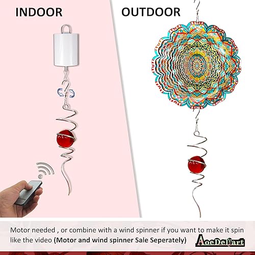 Miniatura 3 de Bola de observación en espiral, hilandero decorativo de viento, atrapador de sol, cola de 11 pulgadas y orbe de vidrio de 2 pulgadas. Decoración de