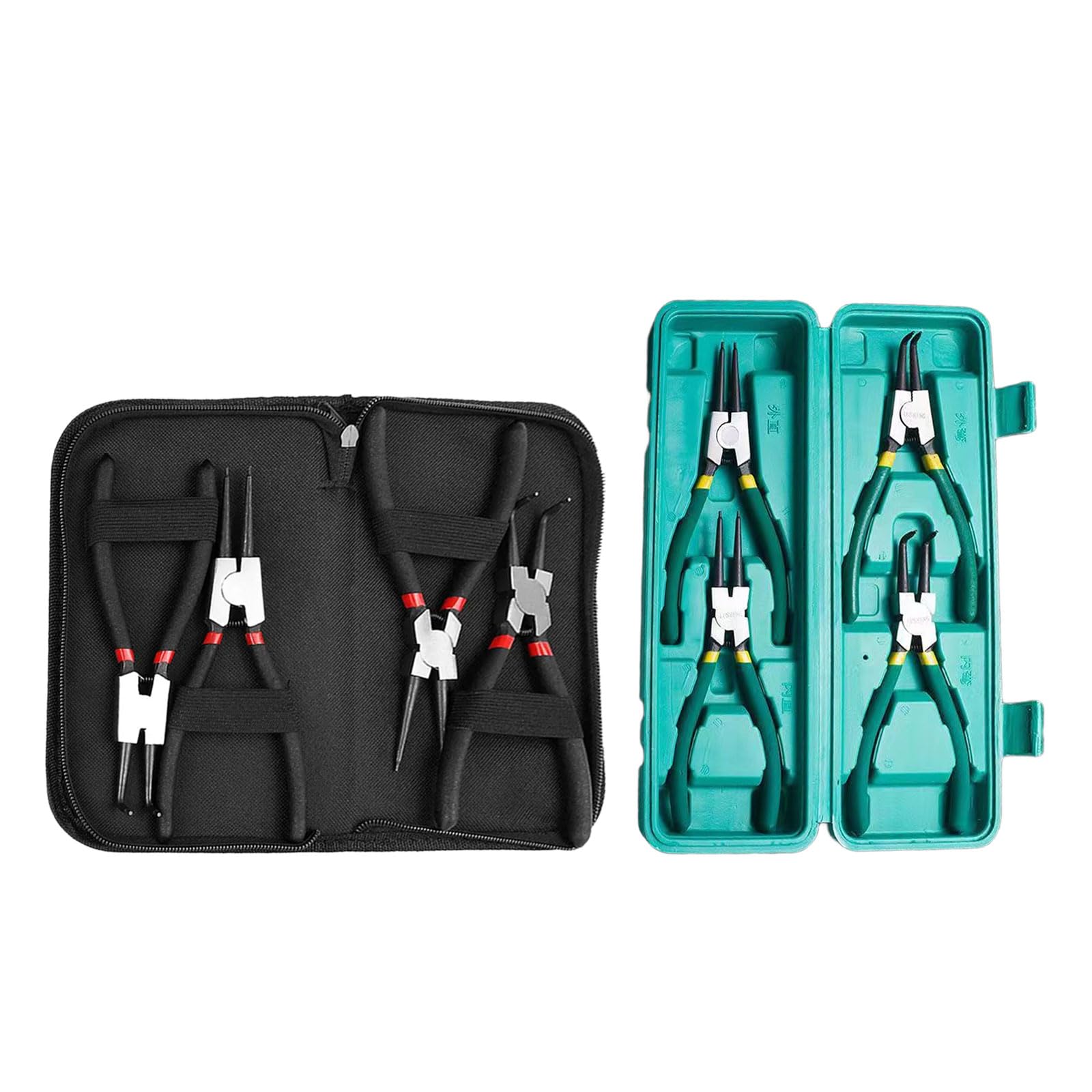 Set di pinze per anelli di sicurezza resistenti con manici ergonomici antiscivolo, include custodia per una facile portabilità e organizzazione anelli di fissaggio Set di pinze