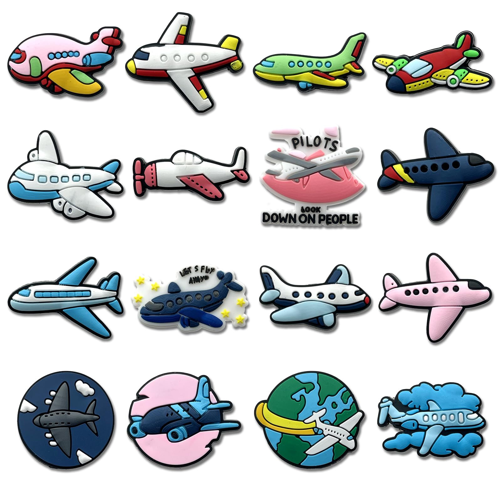 Qimbytar Dinosaurs Sea Animals Cars Teeth Penguin Sloth Flamingos Plants Shoe Charms Fit for Clog Sandals Decoration, Fruit Food Airplanes Shoe Charms