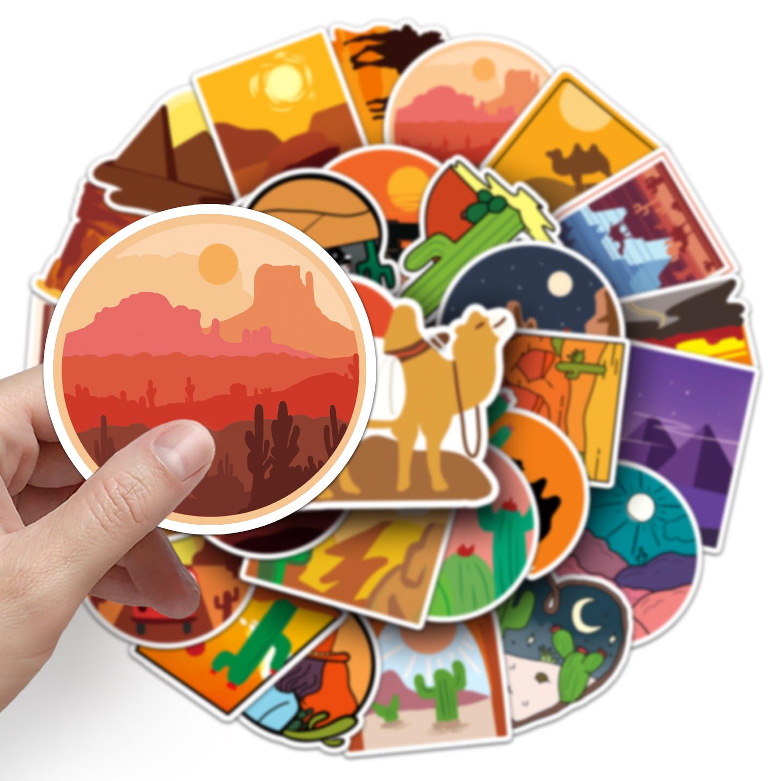Snapklik.com : 50 Pcs Desert Adventure Travel Stickers For Water Bottle ...