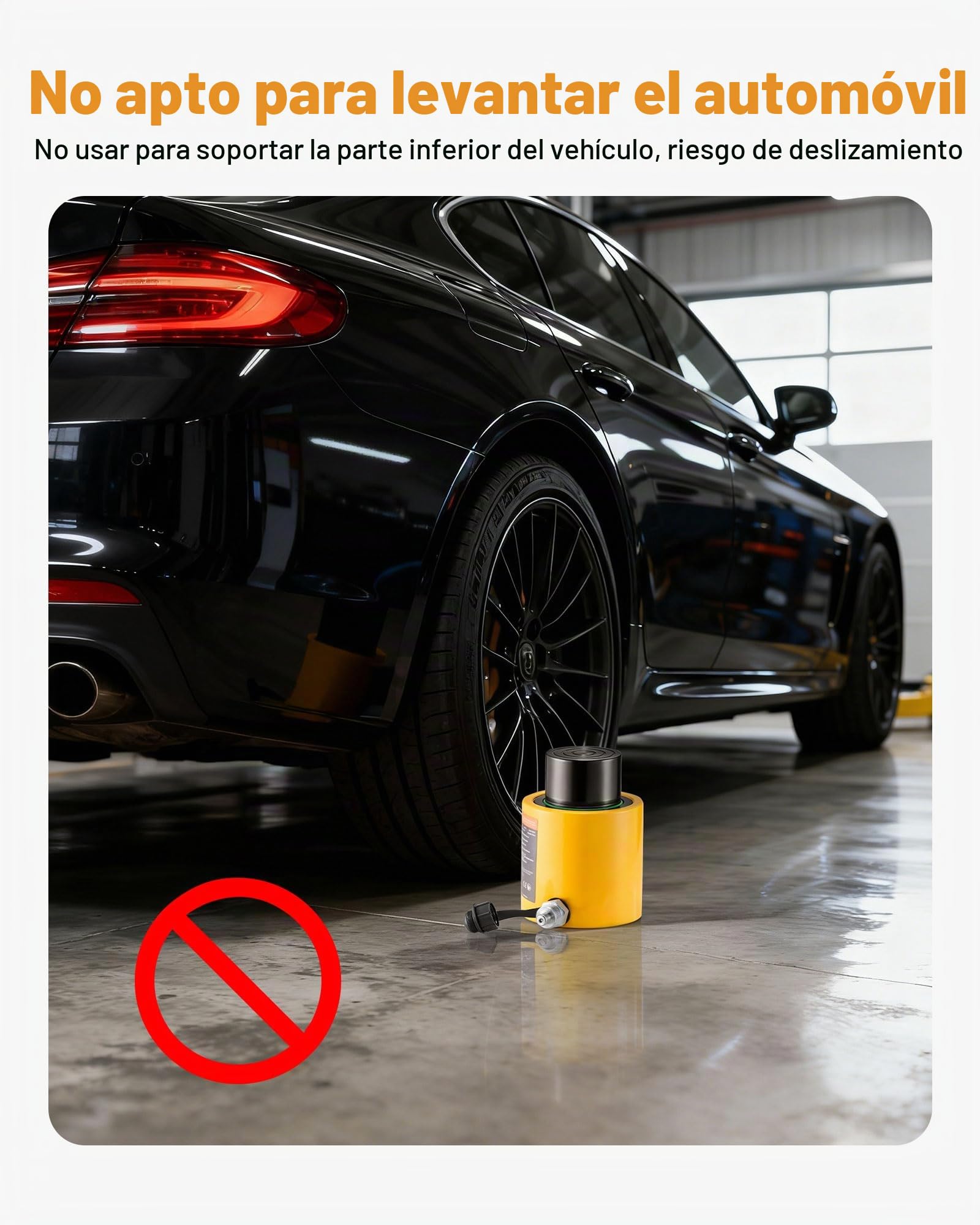 VEVOR Gato hidráulico de pistón de 50 T carrera de 50 mm cilindro hidráulico de pistón de simple efecto de metal sólido elevación rápida para industria, taller de chasis y carrocería automotriz