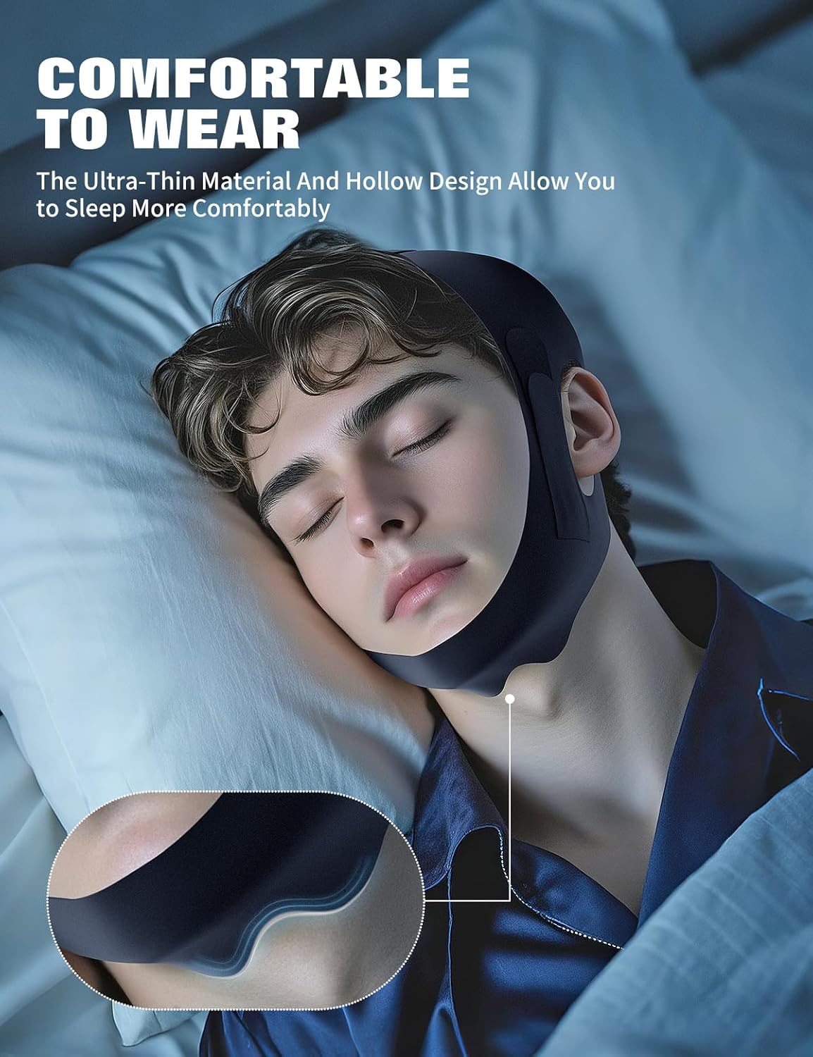 Chin Strap for Sleeping,Anti Snore Chin Strap for CPAP Users,Anti Snoring Devices Breathable and Reusable for Men and Women,Simple and Effective Snoring Solution - Image 7