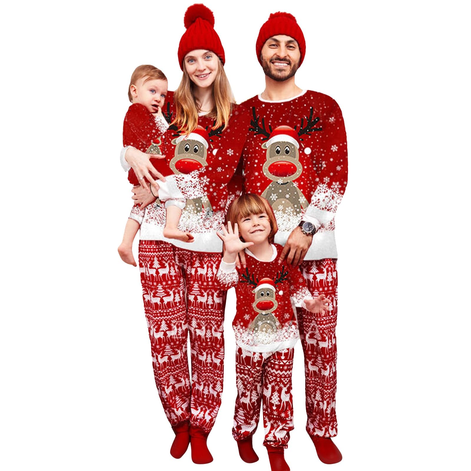 RXLLDOLY Christmas Pajamas for Family, Matching Family Christmas Pyjamas Set, Fun Couple M...