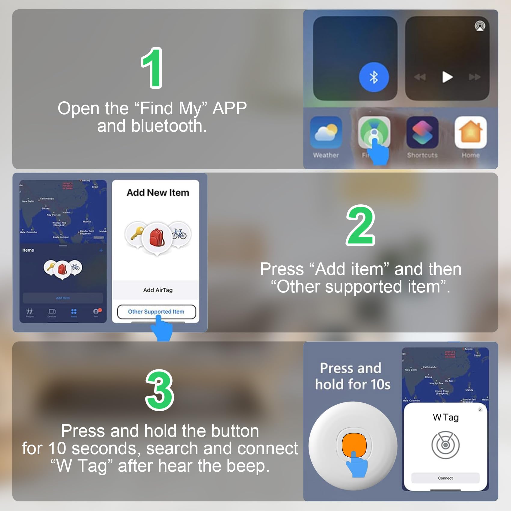 Air Tracker Air Lot de 2 étiquettes de suivi intelligent, étanche IP68, localisateur de clés et localisateur d'articles, localisateur d'articles Bluetooth avec Find My (iOS uniquement) pour suivre vos