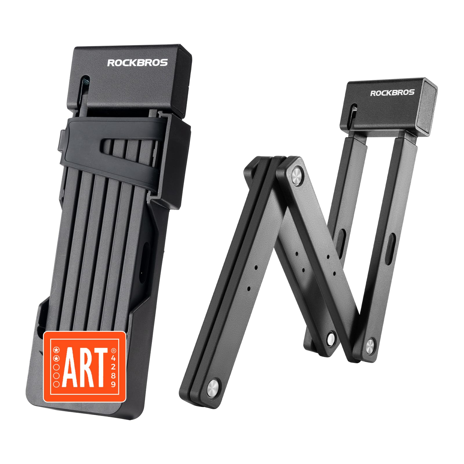 ROCKBROS Lucchetto Pieghevole per Bici, Lucchetto Bici Antifurto e Portatile Lungo 104 cm con Supporto e 3 Chiavi, Altamente Sicuro e Durevole per Bicicletta, Moto, E-bike, Porta