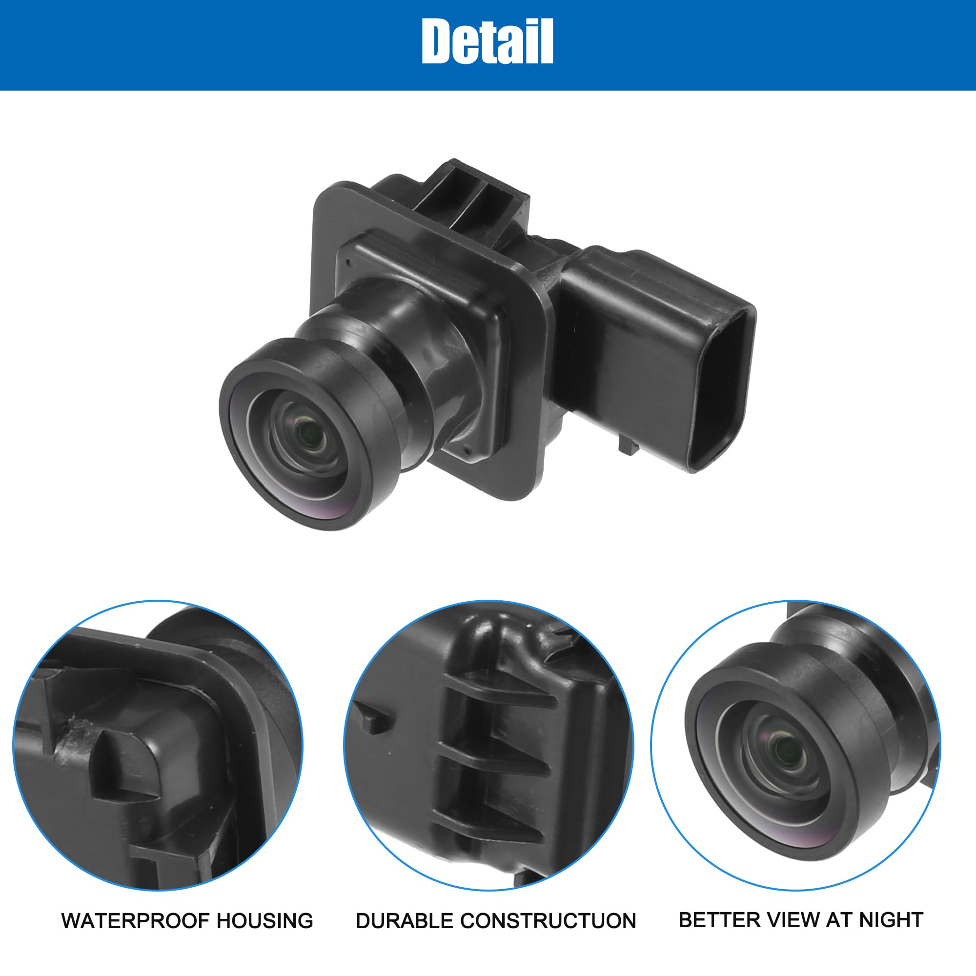 X AUTOHAUX Car Rear View Back Up Camera W/Tool Wide Angle Park Assist Reverse Camera Fit for Ford Transit Transit-150 No.CK4Z19G490A/CK4Z-19G490-A - Image 4