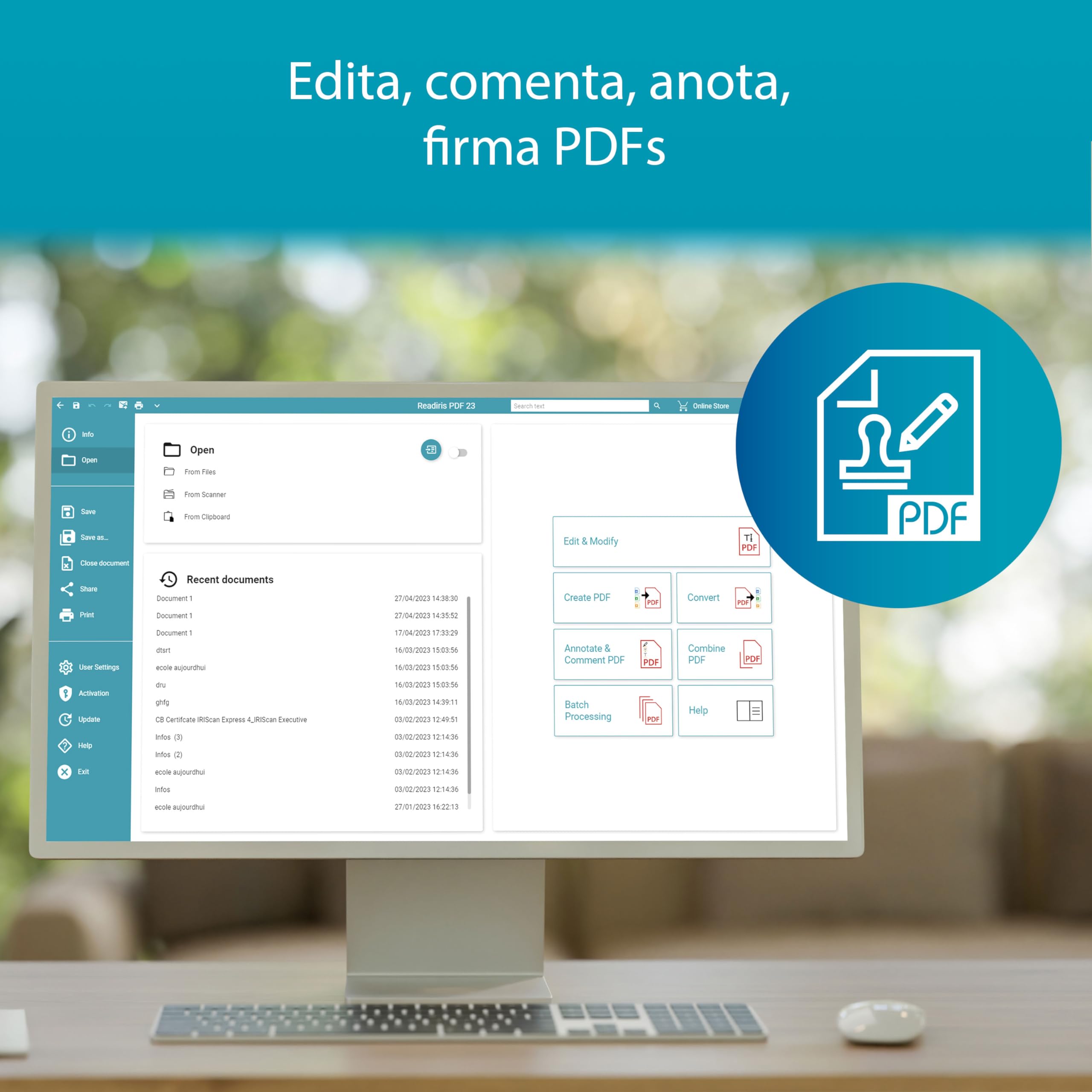 Readiris PDF Famille 365 Éditeur PDF professionnel – logiciel PDF 5 Licences annuelle pour 5 PC Windows
