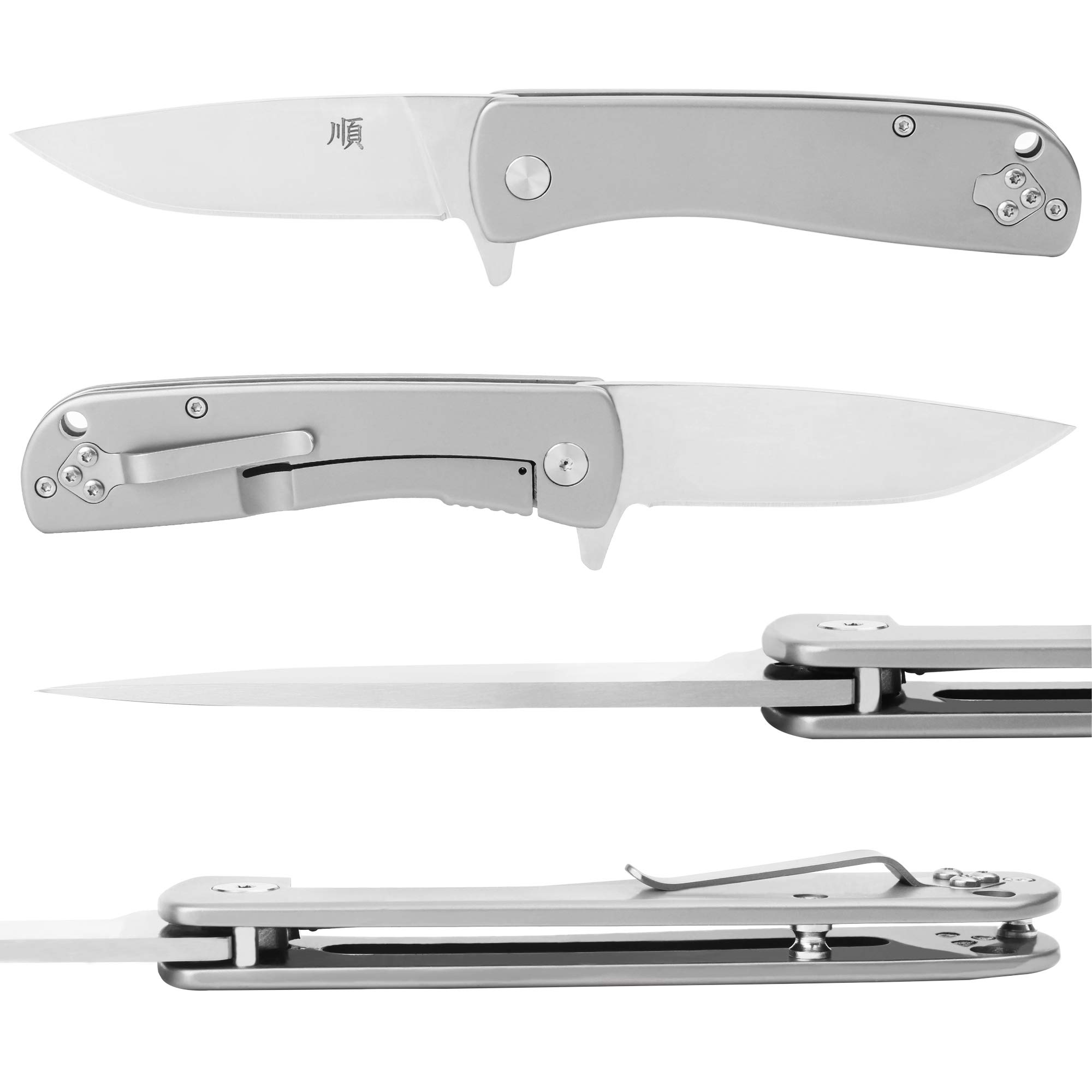 YOUSUNLONG Coltello da Tasca Pieghevole Coltello da Esterno - Fine Edge - Lama D2