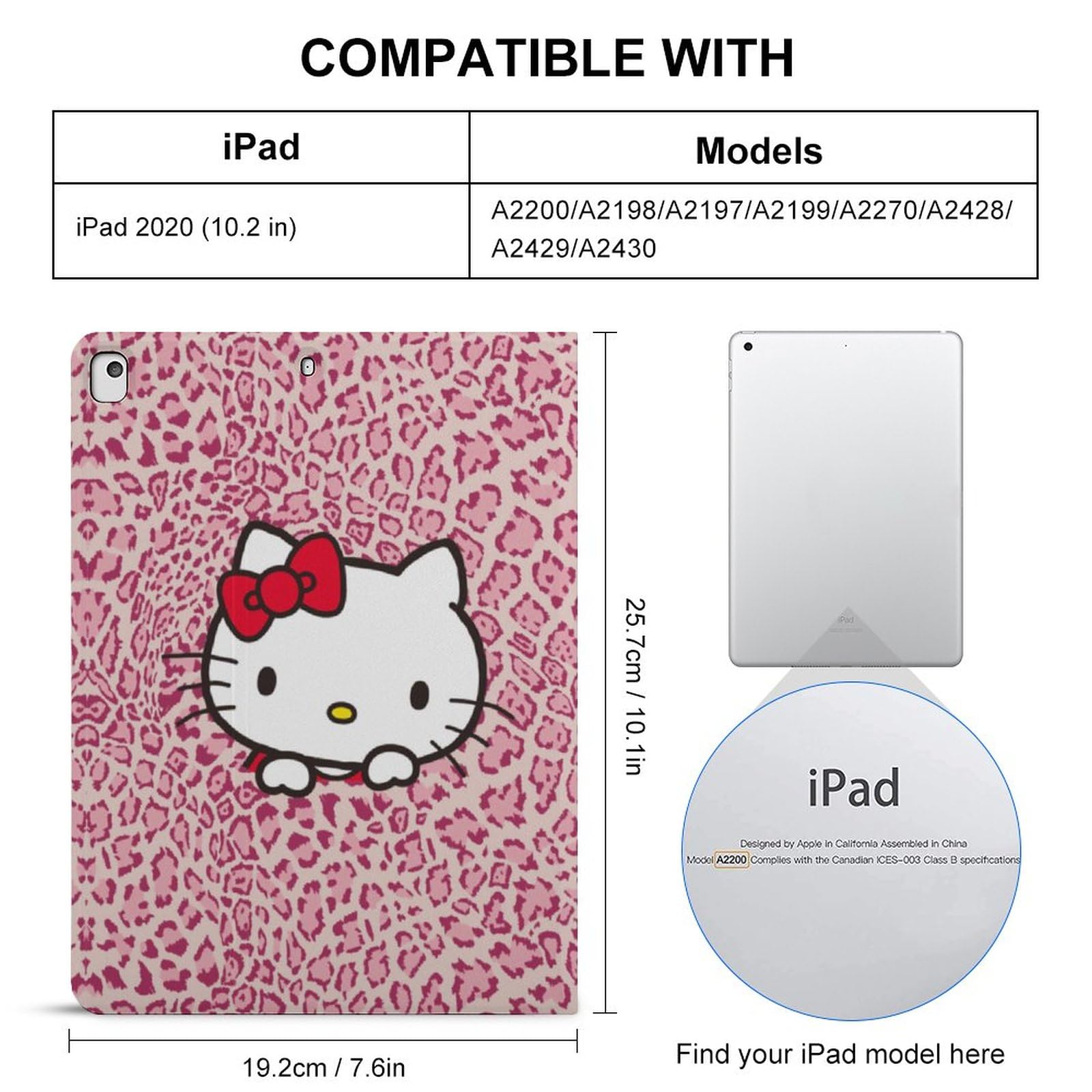 Amazon.co.jp: ハローキティ ピンクのヒョウ柄 iPad 9/8/7 ケース iPad