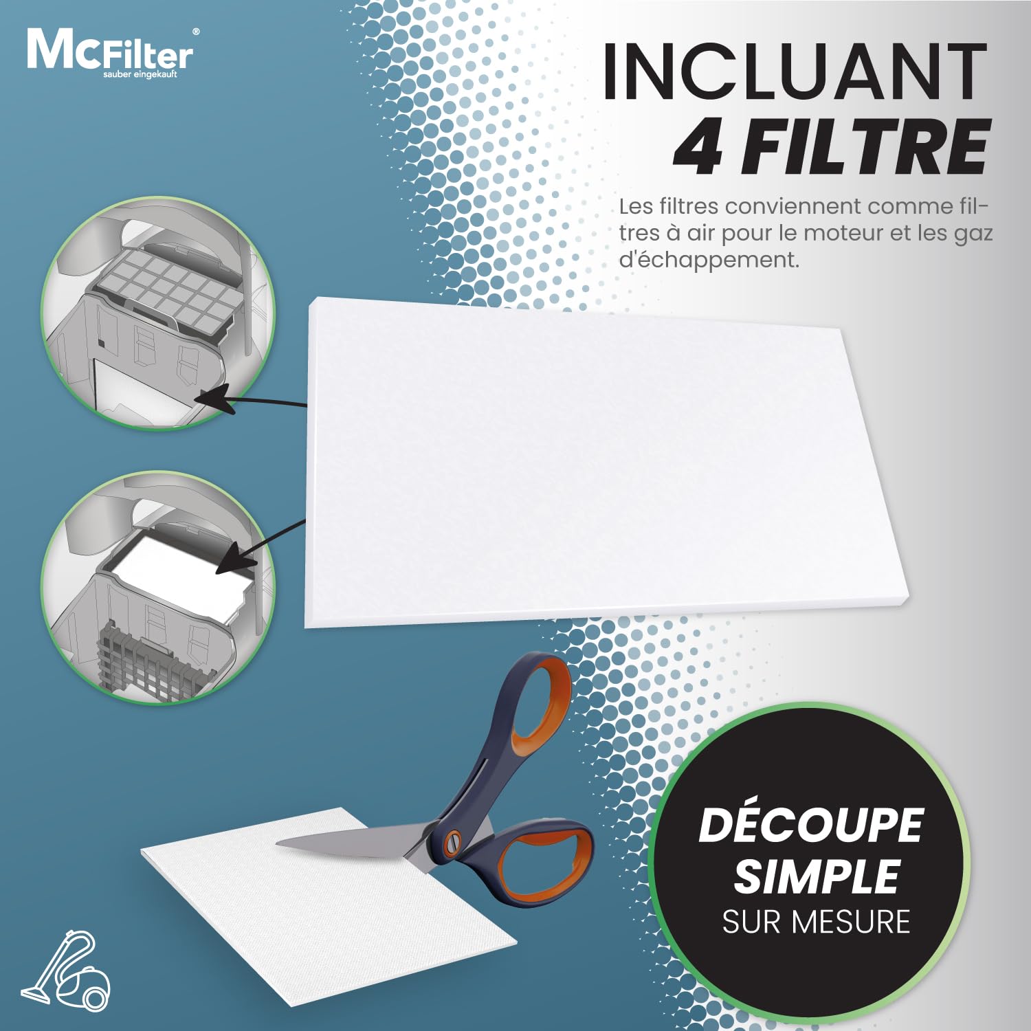 MisterVac Filtro Di Ricambio Per Aspirapolvere Bosch BGL35MOVE2 MoveOn: Sostitutivo Original, Qualità Alta, Facile Da Installare