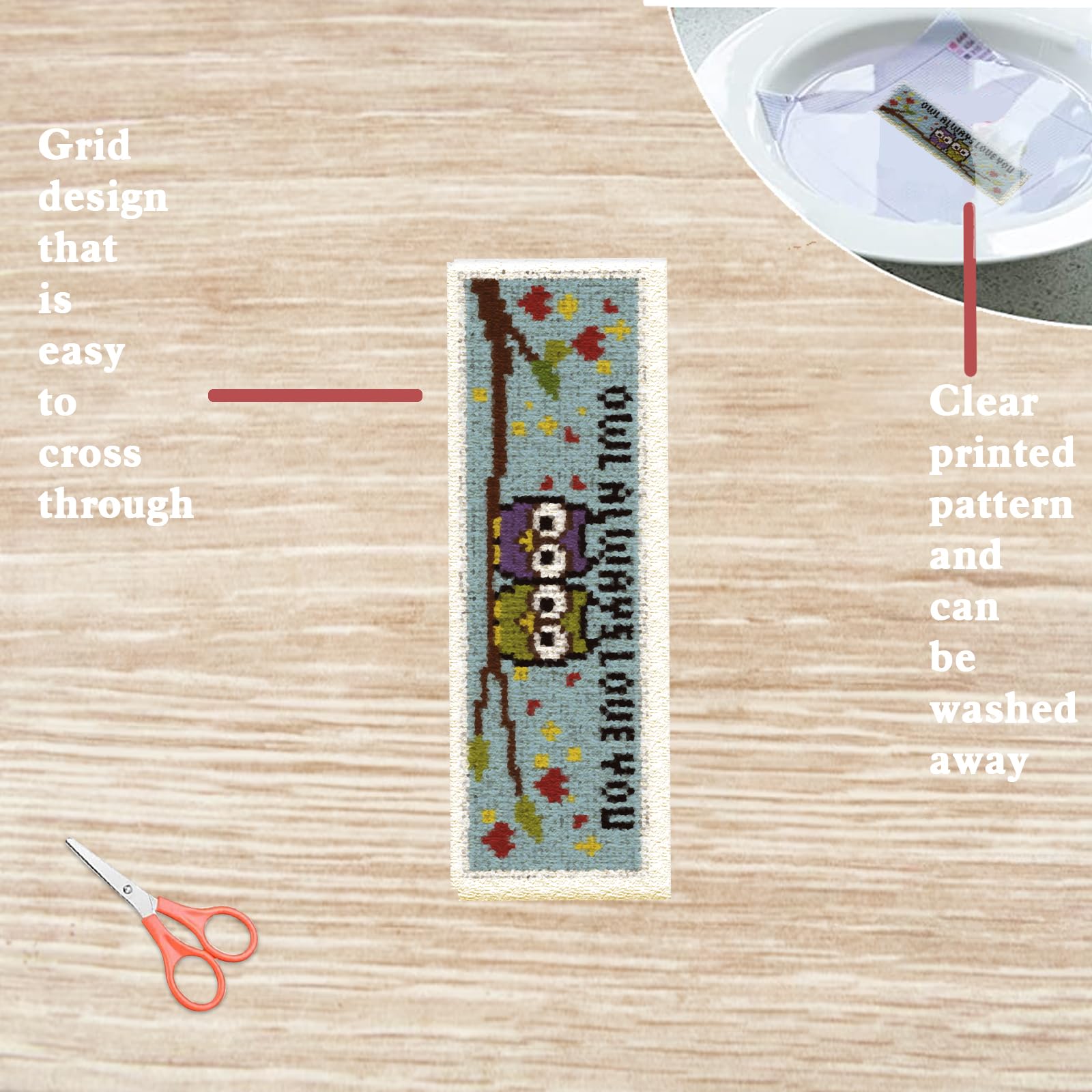 FREEBLOSS 6 Set Cross Stitch Kits with Instructions - Owl Pattern Punch Needle Kit for Beginners - Bookmark Making Kit for Gift - Image 3