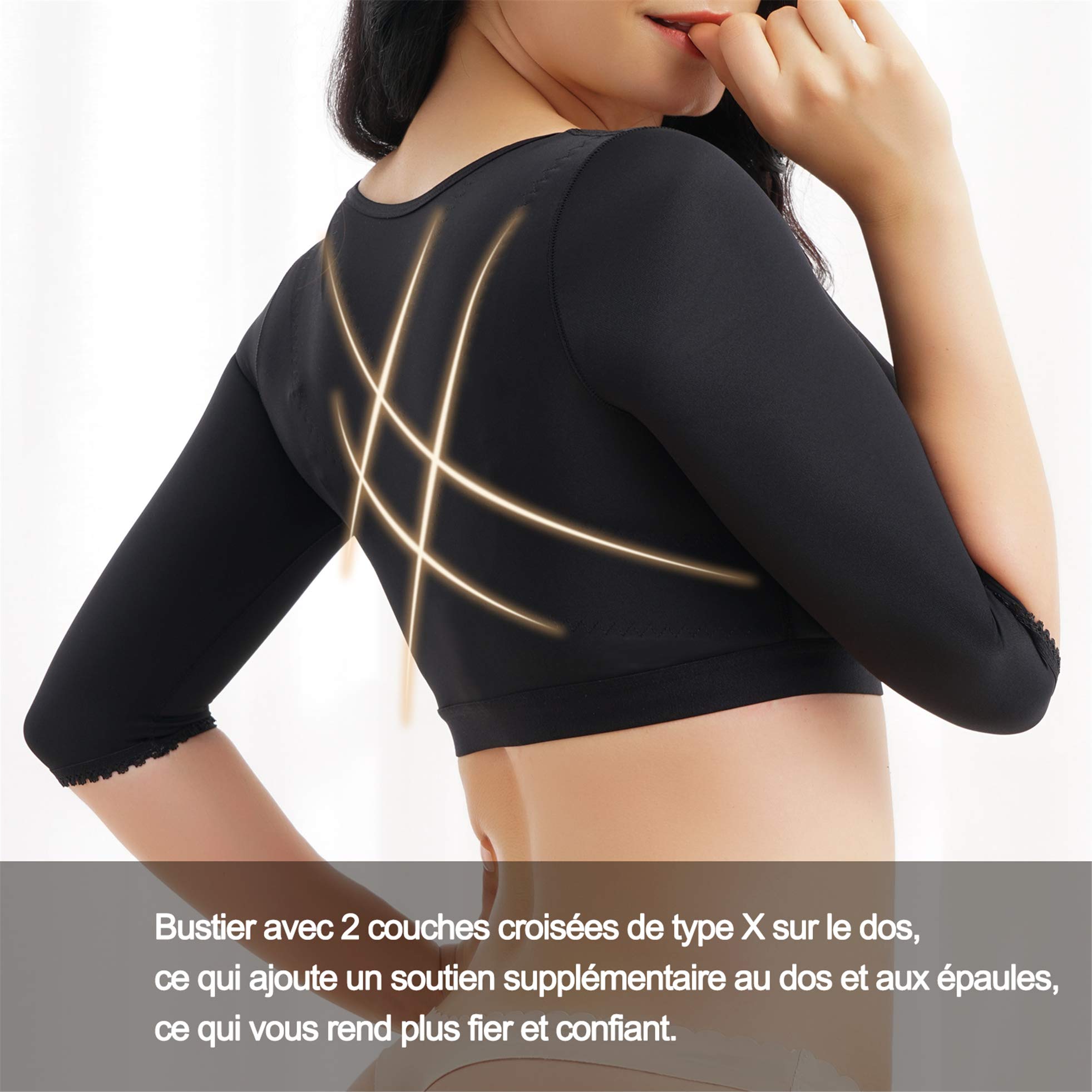 Bras Gaine Amincissante Débardeur Shaper Manchon Hauts Corset Femme Minceur Soutien Gorge de SPOR Correcteur de Posturet pour Post Liposuction