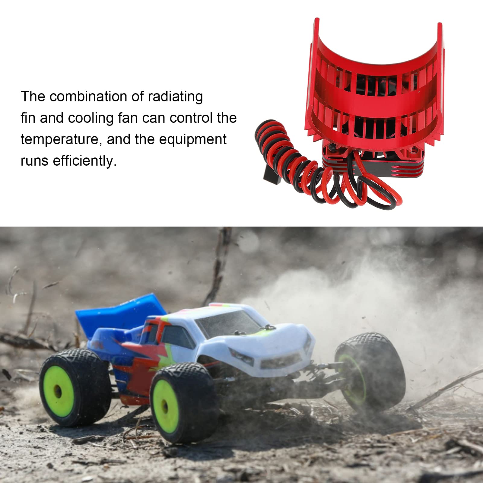 RC Motor Heat Sink Cooling Fan 36mm RC Heat Sink Cooling Fan for 1/12 1/10 RC Car 540 550 560 Motor Upgrade Parts(red) Rc Car Model Accessory - Image 3