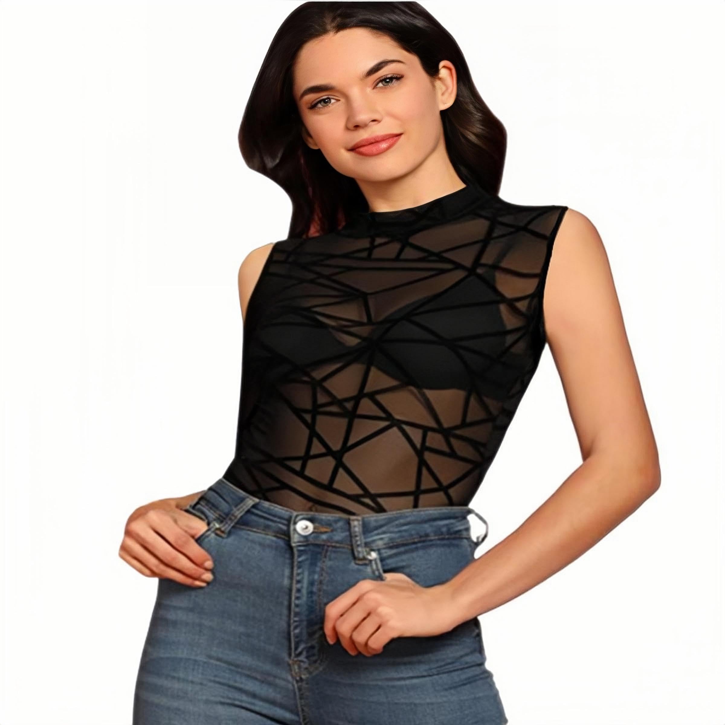 damskie body seksowne body z siateczki bez rękawów bodycon jednoczęściowy body eleganckie kombinezony kombinezon rozciągliwy t-shirt na imprezę trykomat bielizna klubowa