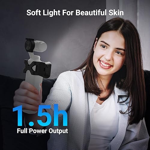 Vista 40 de NEEWER Basics - Paquete de 2 luces auxiliares magnéticas compatibles con DJI OSMO Pocket 3 Gimbal Camera Creator Combo, USB C recargable, mini luz