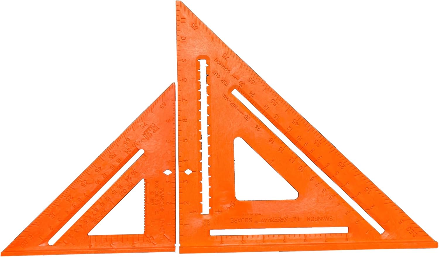 Swanson Tool Co T0701T0118 Value Pack 12 Inch and 8 Inch Speedlite® Squares—Hi Vis Orange Composite (High Impact Polystyrene)