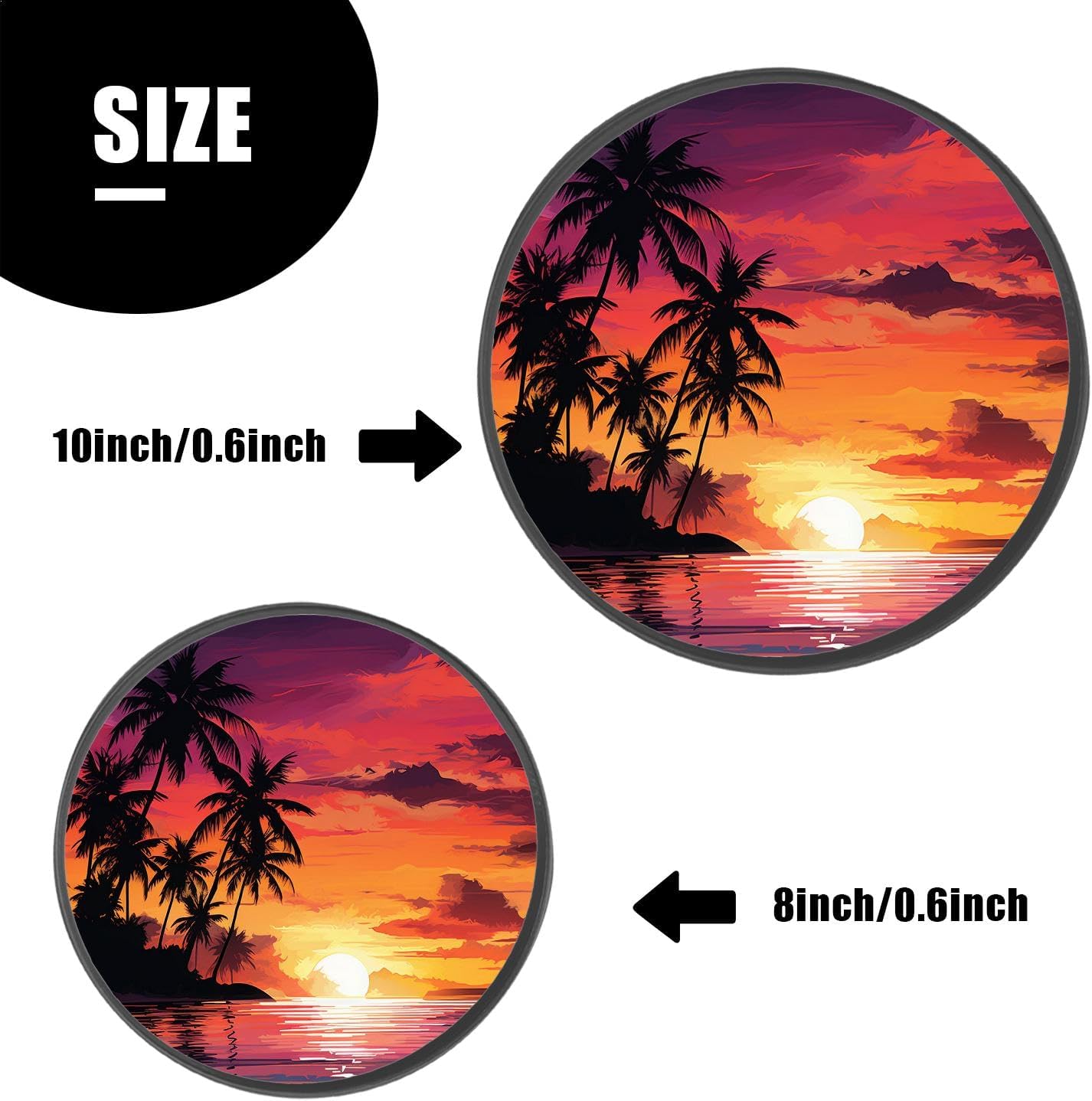 BeachOcean Set of 4 Stove Burner Covers - Premium Round Electric Stove Range Protectors,8 IN & 10 IN