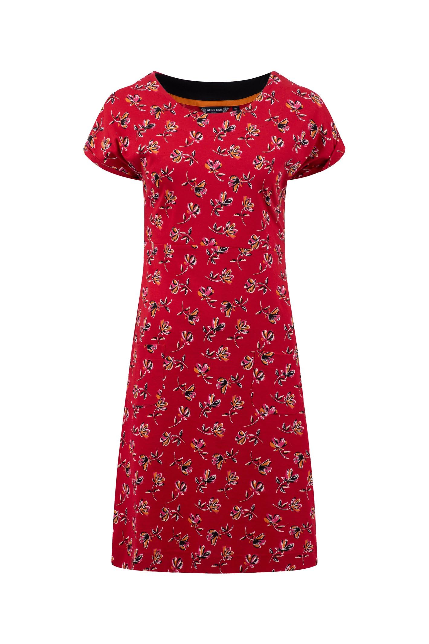 Weird Fish Tallahassee Printed Jersey Dress Acer Red Size 14