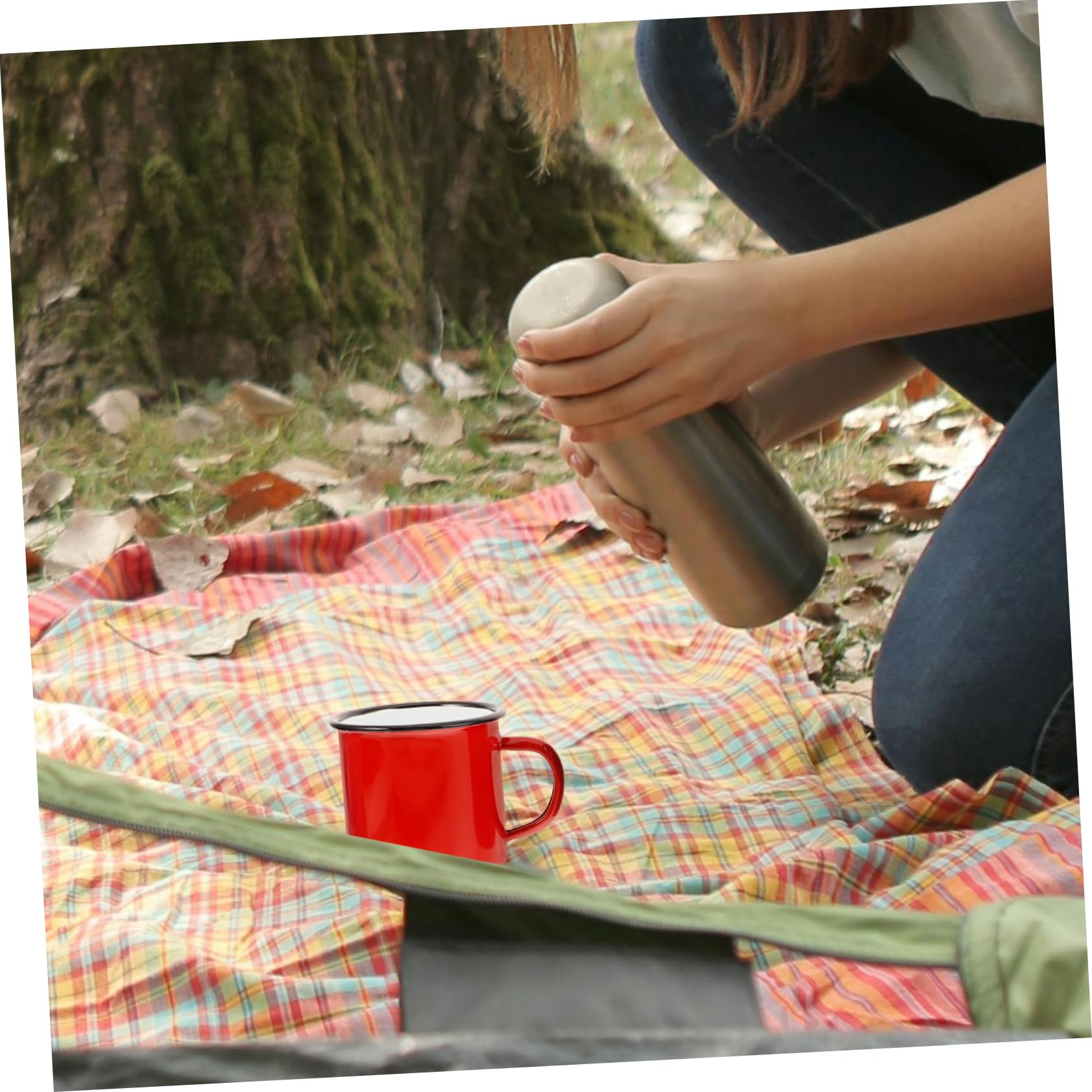 4stücke Emaille Tassen Camping Geschirr Emaille Becher Kaffee Teebecher Retro Haushaltsbecher