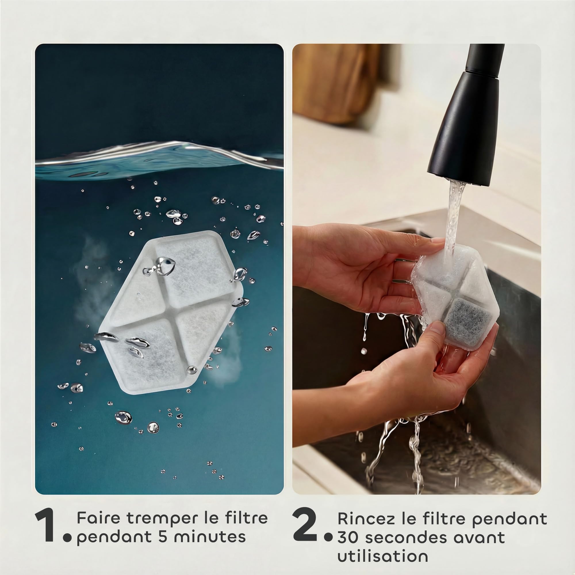 PawHut Juego de 16 filtros para fuente de gato, filtro de agua para gatos y perros, sistema de filtración triple con algodón PP, carbón activado y resina de intercambio iónico, color blanco