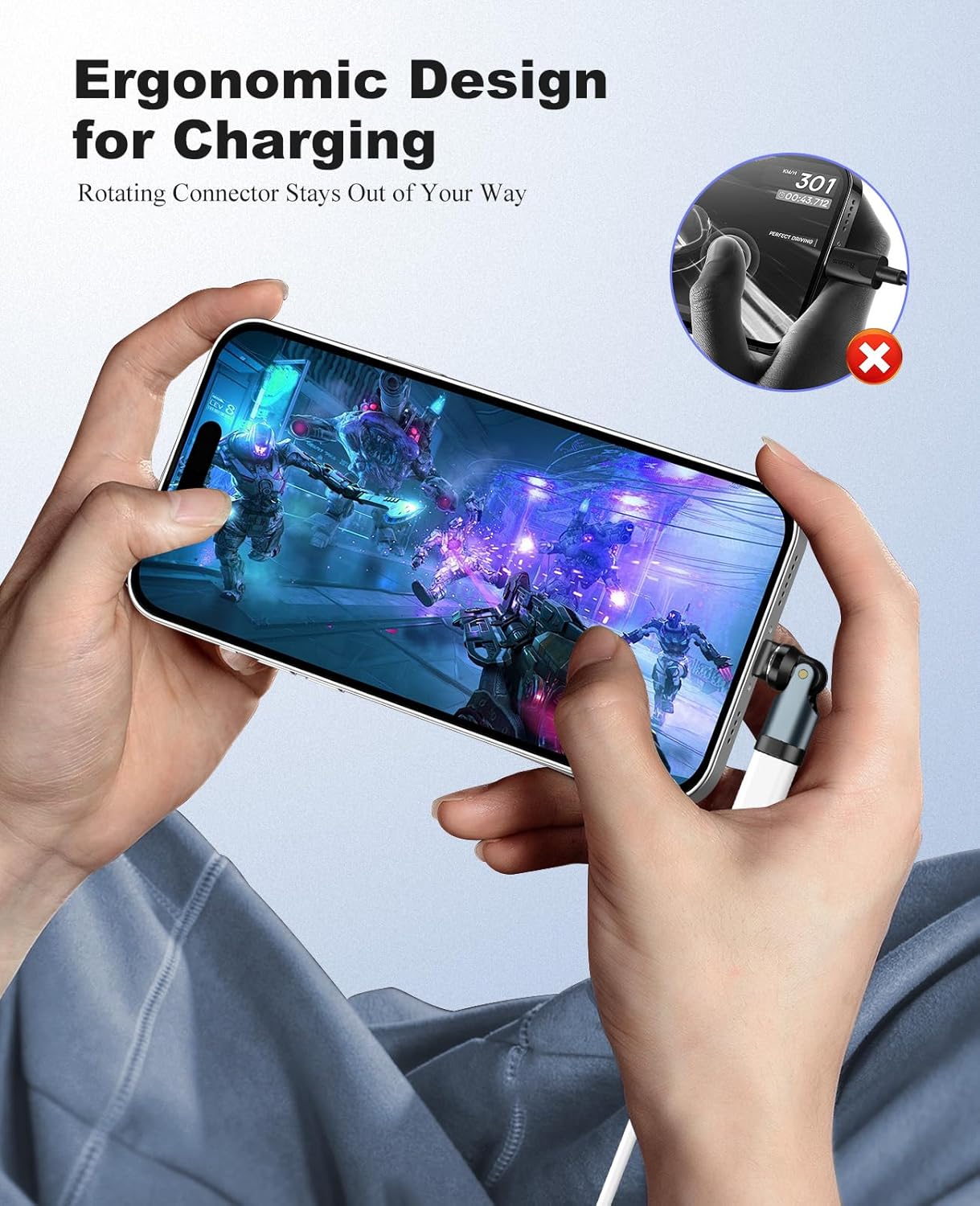 TiMOVO USB C Magnetic Adapter, (2 Pack) PD 240W Charging, Data Transfer, Right Angle C to C Adapter Extender for iPad/iPhone, Gray - Image 6