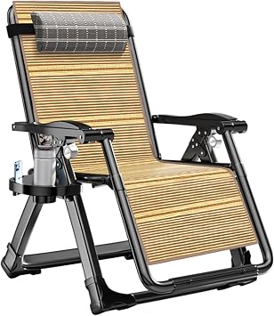 90-170 Adjustable Zero Gravity Recliner, Outdoor Aluminum Alloy Folding Chair, Sun Loungers On The Balcony, Portable Garden Beach Chair with Cup Holder, Mobile Phone Co