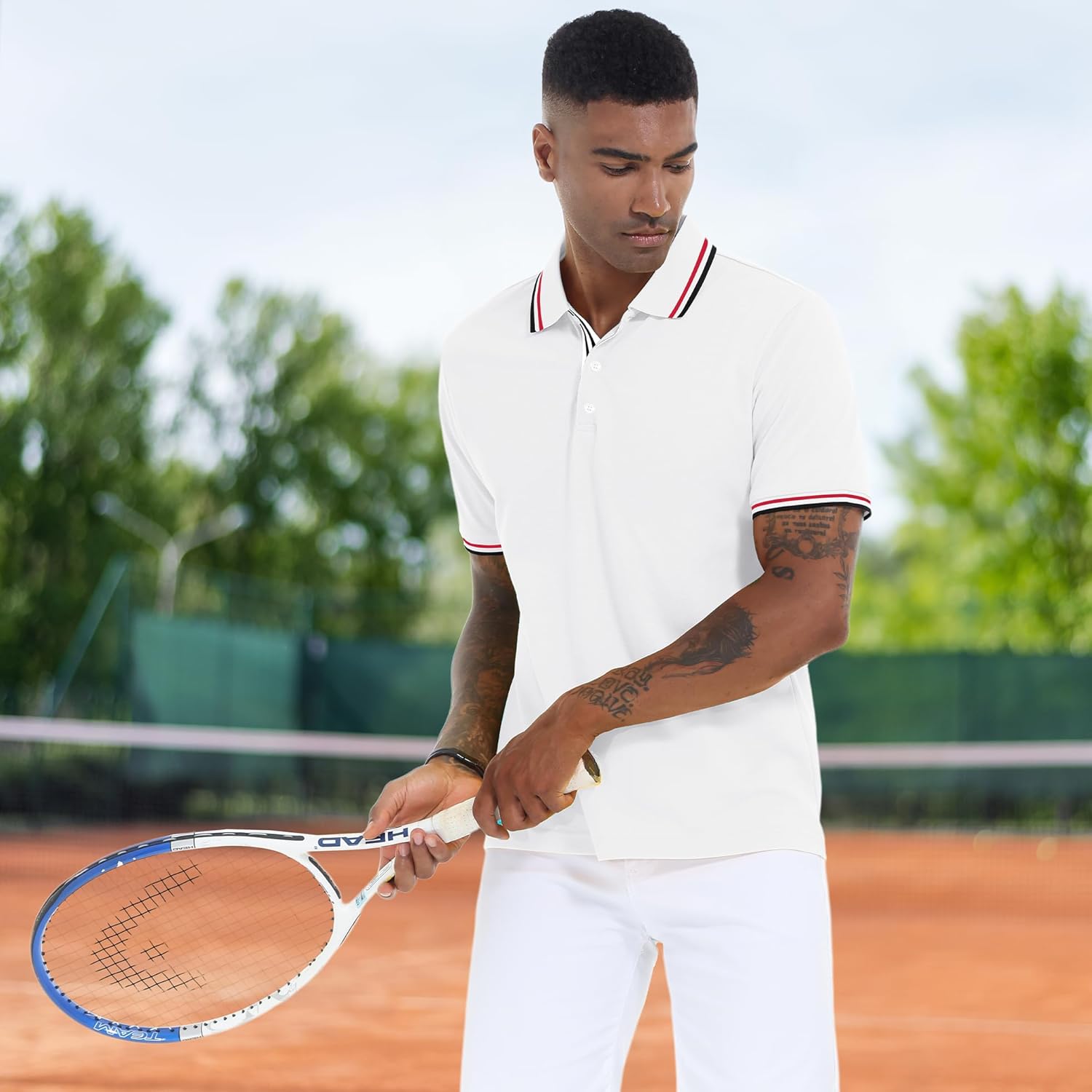 V VALANCH Mens Polo Shirts Short Sleeve Moisture Wicking Casual Athletic Golf Tennis Collared Shirts - Image 3