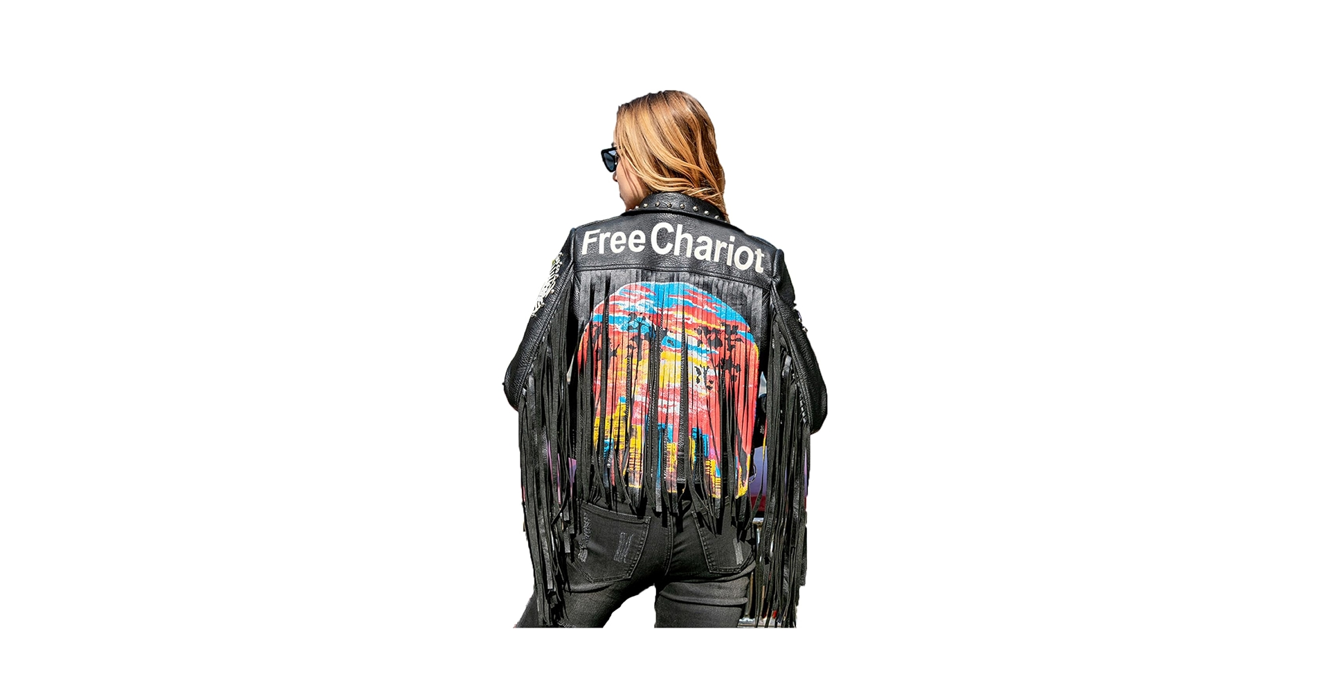 Women Faux Leather Jacket Streetwear Punk Style Printed PU