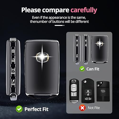 Miniatura 9 de Funda especial de TPU para llavero de Mazda, compatible con Mazda 3 (2019-2023), Mazda 3 Hatchback (2020-2023), Mazda CX-5, CX-30, CX-10