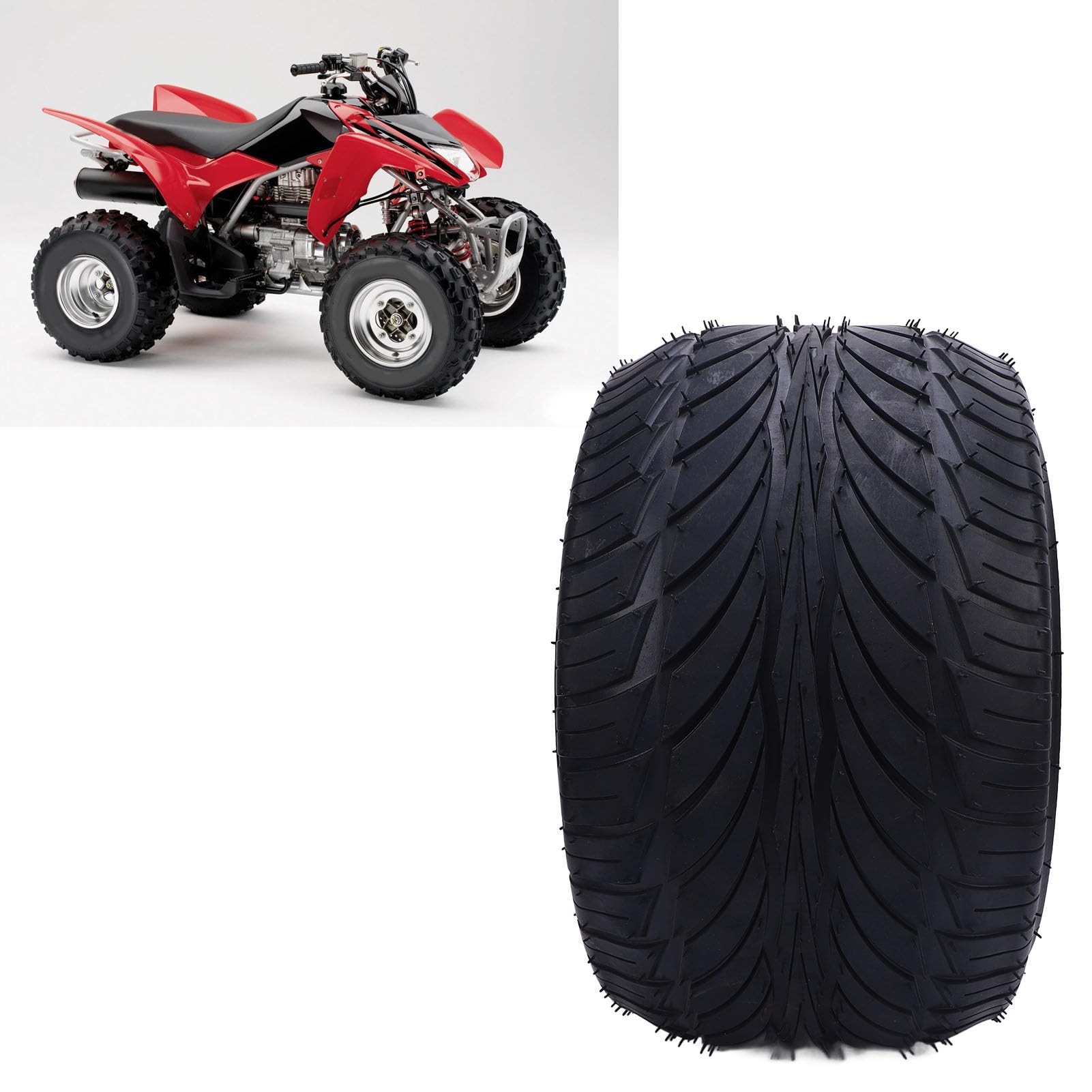 Asixxsix 10-Zoll-All-Terrain-Reifen, 235/30-10 6PR, Pannensicherer Golfwagen-Reifen mit Einzigartigem Hervorstehendem Design für Verbesserten Grip und Stabilität auf Schlammigen (Mit Rad Rand)