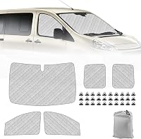 Set deflectoare de vânt LMYSUFI pentru Citroen Jumpy 2006-2016, 5 piese, cu margine neagră, protecție solară 1