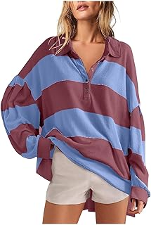 Blusa de diseñador italiano sudaderas de gran tamaño para mujer, sudadera con capucha con botones, manga larga, cuello en V, a rayas, bloques de colores, chaqueta vaquera anime