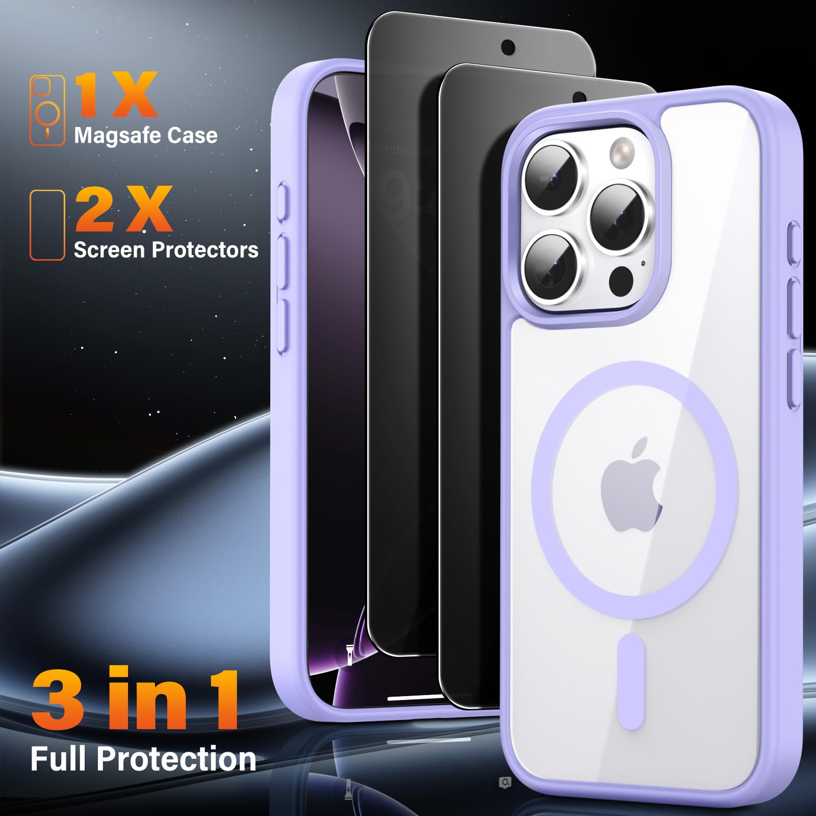 GUAGUA Custodia magnetica per iPhone 15 Pro Max [compatibile
