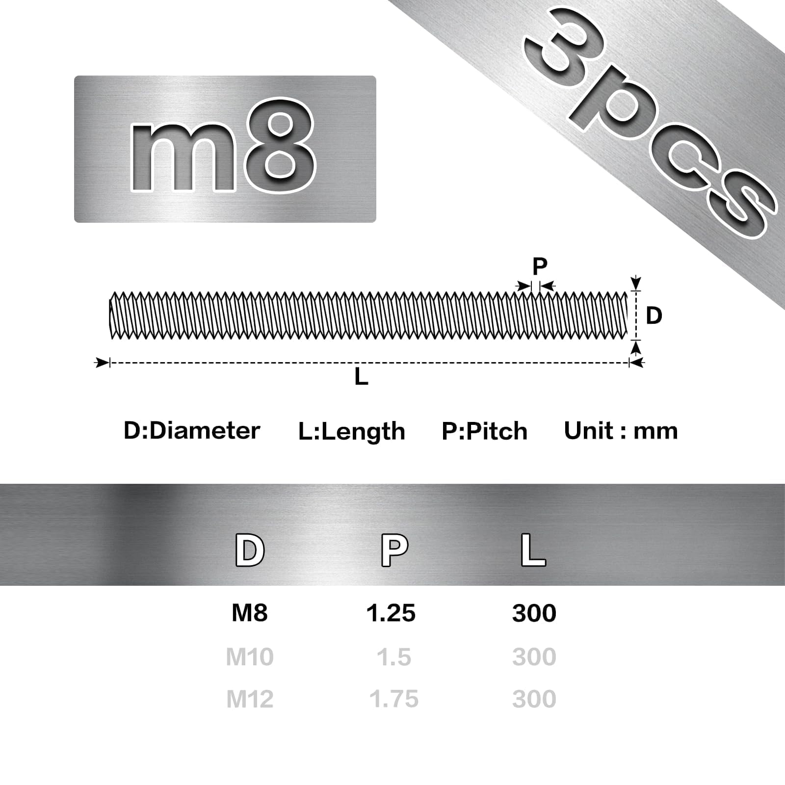 BARRA FILETTATA ZINCATA MT.1 CL.8.8 | Mm.12