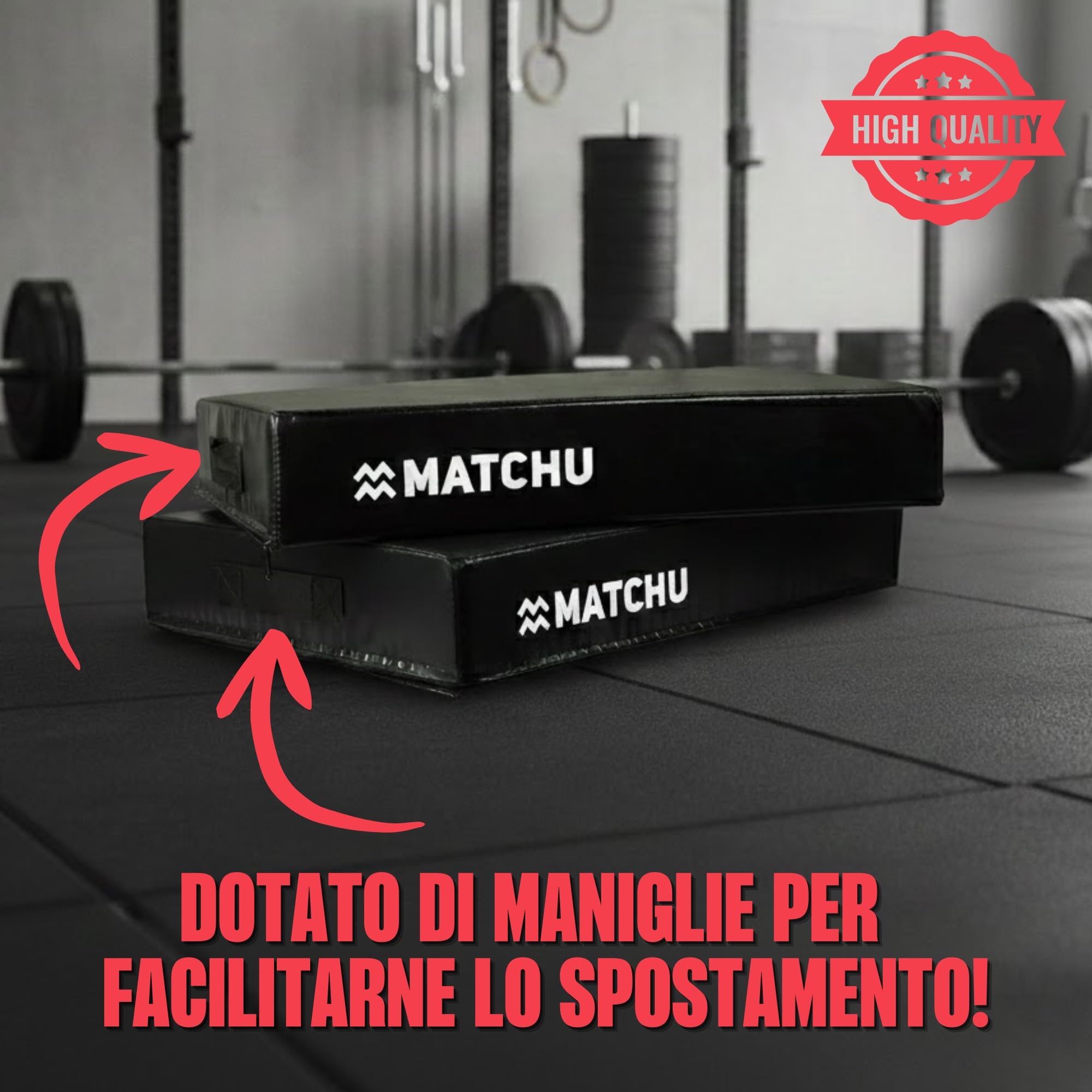 MATCHU - Set di 2 cuscinetti a goccia, ammortizzanti di alta qualità, in schiuma resistente, rivestimento in PVC resistente all'usura, 75 x 57 x 15 cm, nero