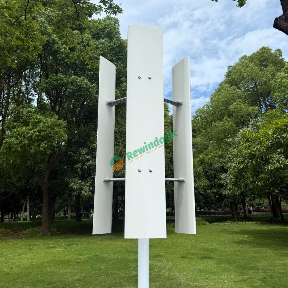 800W Windkraftanlage Vertikal 12V 24V 48V Windgenerator mit Laderegler 3 Klingen Windturbine für Heimgebrauch Garten Boote Hütten Windräder (24V mit regler)