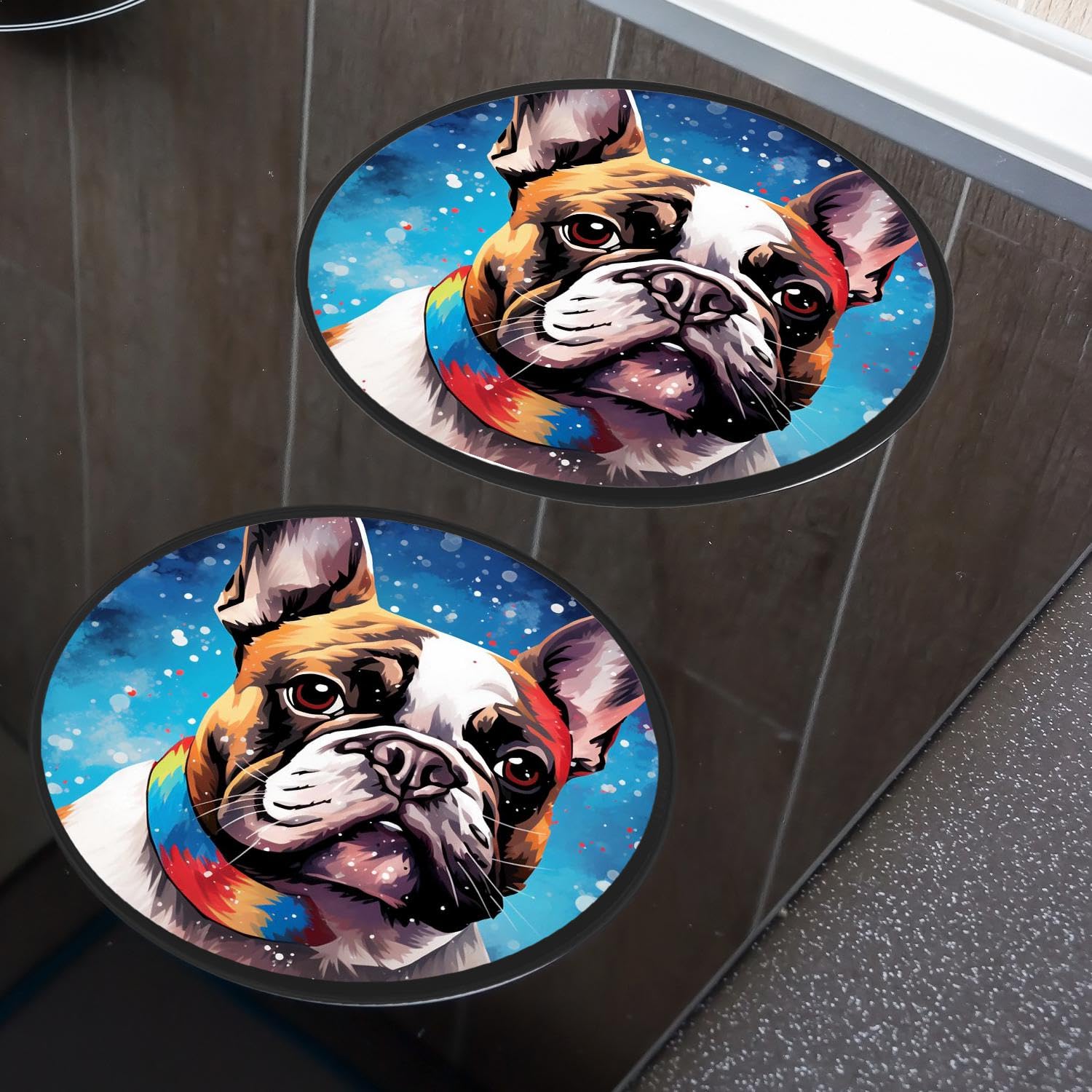 Cute Pug Dog Pizza Stove Burner Covers - Set Of 4, 8" & 10" Round, Electric Stove Protectors
