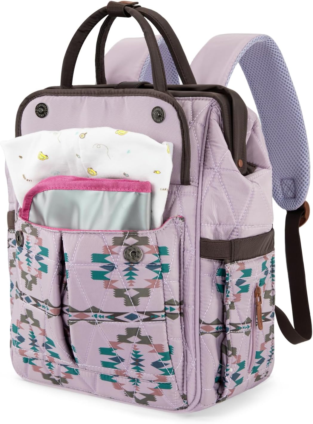 Montana West Wrangler Aztec Diaper Bag Backpack Western Backpacks for Moms Baby Essentials Bag with Twist-Lock Closure, Insulated Pockets, Portable Changing Pad, Stroller Straps, Pacifier Case