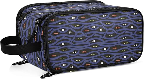 Wudan Mistery Eyes - Neceser de Halloween, bolsa de maquillaje esencial con asa para viaje de maquillaje, 11 x 7 pulgadas, Ojos Misterios Halloween