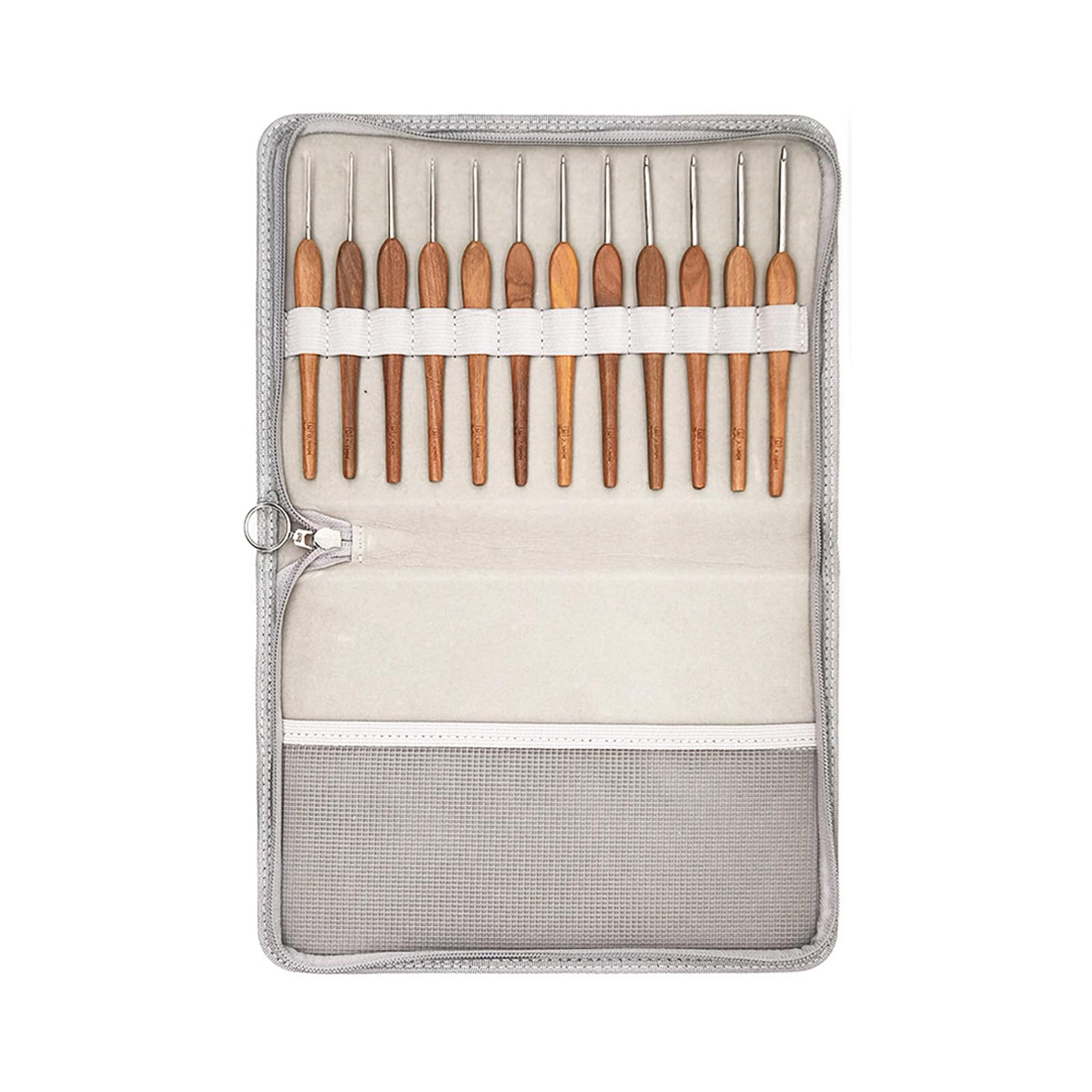 12Pcs Wood Handle Crochet Hook 0.9mm-4.0mm Ergonomic Crochet Needle for Beginner Knitting Crocheting Sweater Scarf Glove Hook Set