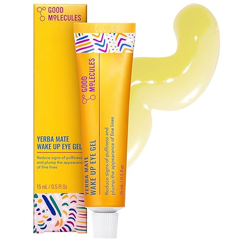 Good Molecules Yerba Mate Wake Up Eye Gel - Crema hidratante para debajo de los ojos con ácido hialurónico y cafeína, dirige las ojeras y la