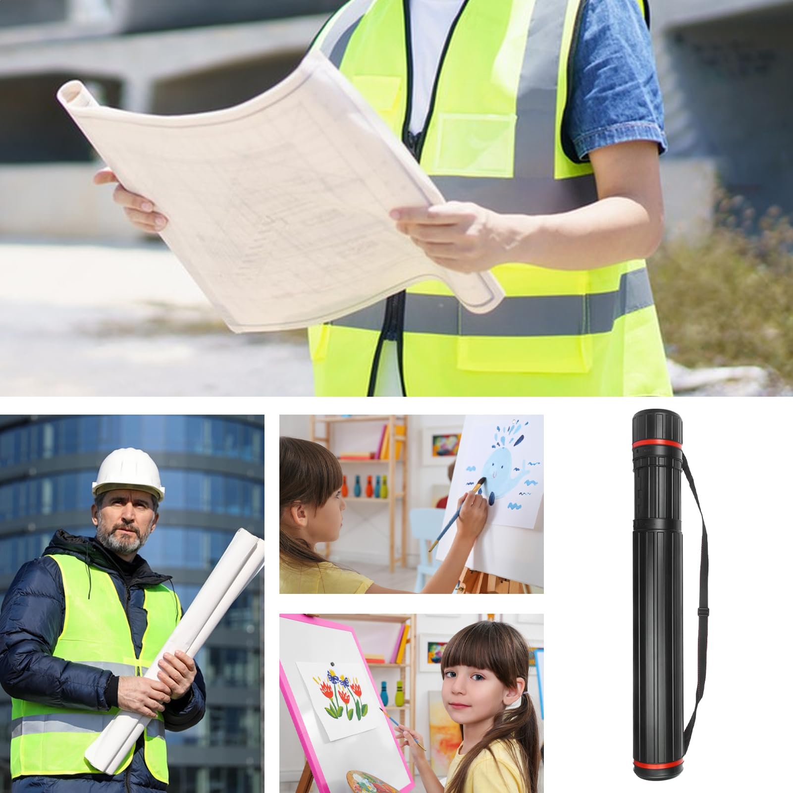 Support Télescopique Pour Affiche D'art, Tube Extensible Avec Sangle, Tube De Transport D'art